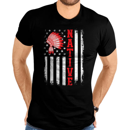 Native American T-Shirts, Vintage Native American Unisex T-Shirt/Hoodie/Sweatshirt HLT00 - Native - American Day USA Flag Cherokee Indigenous People T-Shirt (1)