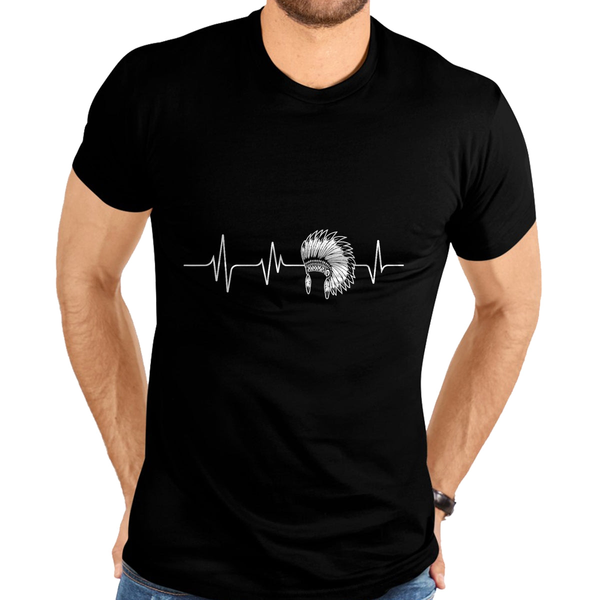 Native American T-Shirts, Vintage Native American Unisex T-Shirt/Hoodie/Sweatshirt HLT00 - Native American Headdress - Heartbeat Cherokee Indian Pride T-Shirt