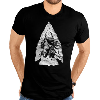 Native American T-Shirts, Vintage Native American Unisex T-Shirt/Hoodie/Sweatshirt HLT00 - American Flag - Arrowhead Hunter Indian Chief Relic Hunting Native American T-Shirt (1)