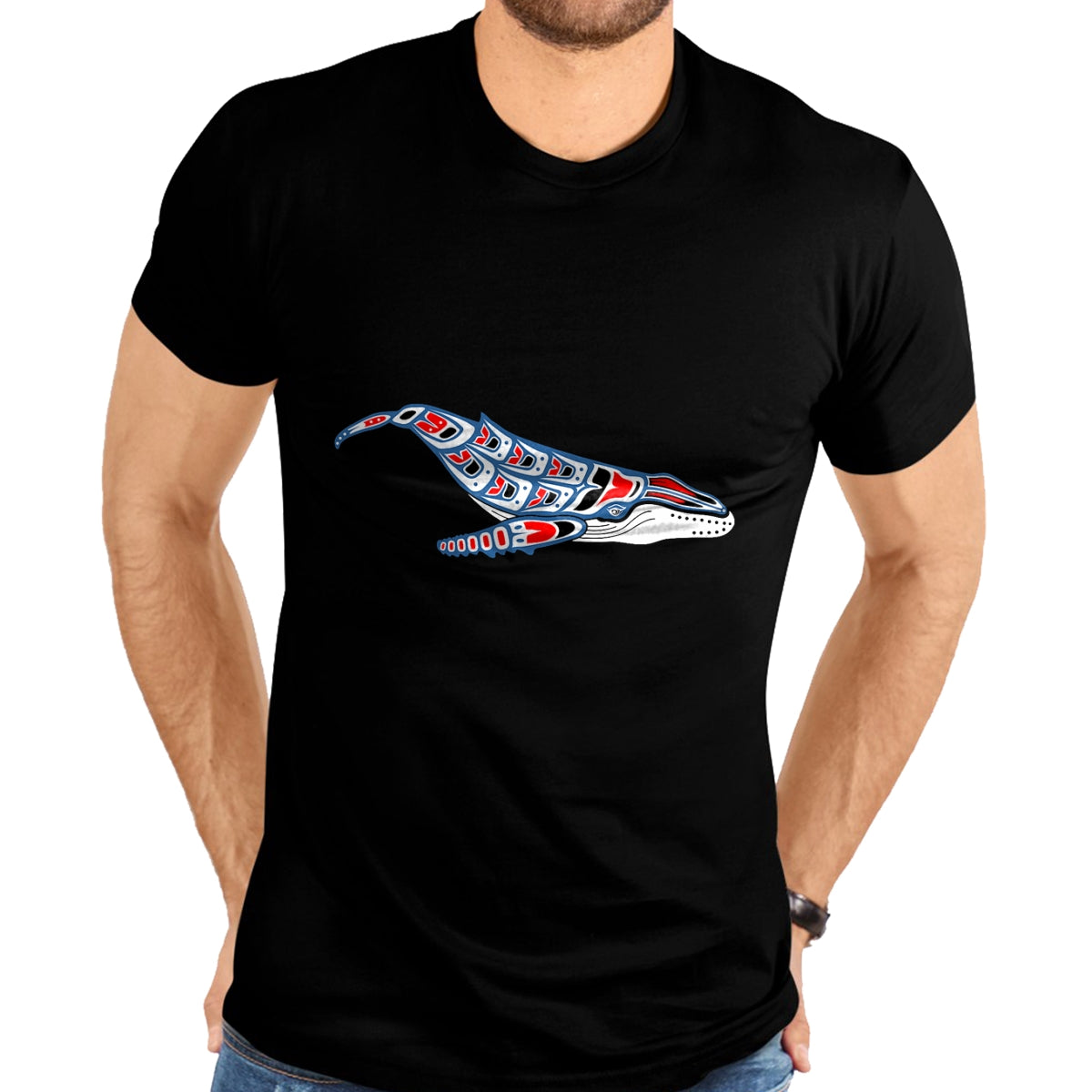 Native American T-Shirts, Vintage Native American Unisex T-Shirt/Hoodie/Sweatshirt HLT00 - Native American Art Humpback Whale Pacific Northwest T-Shirt