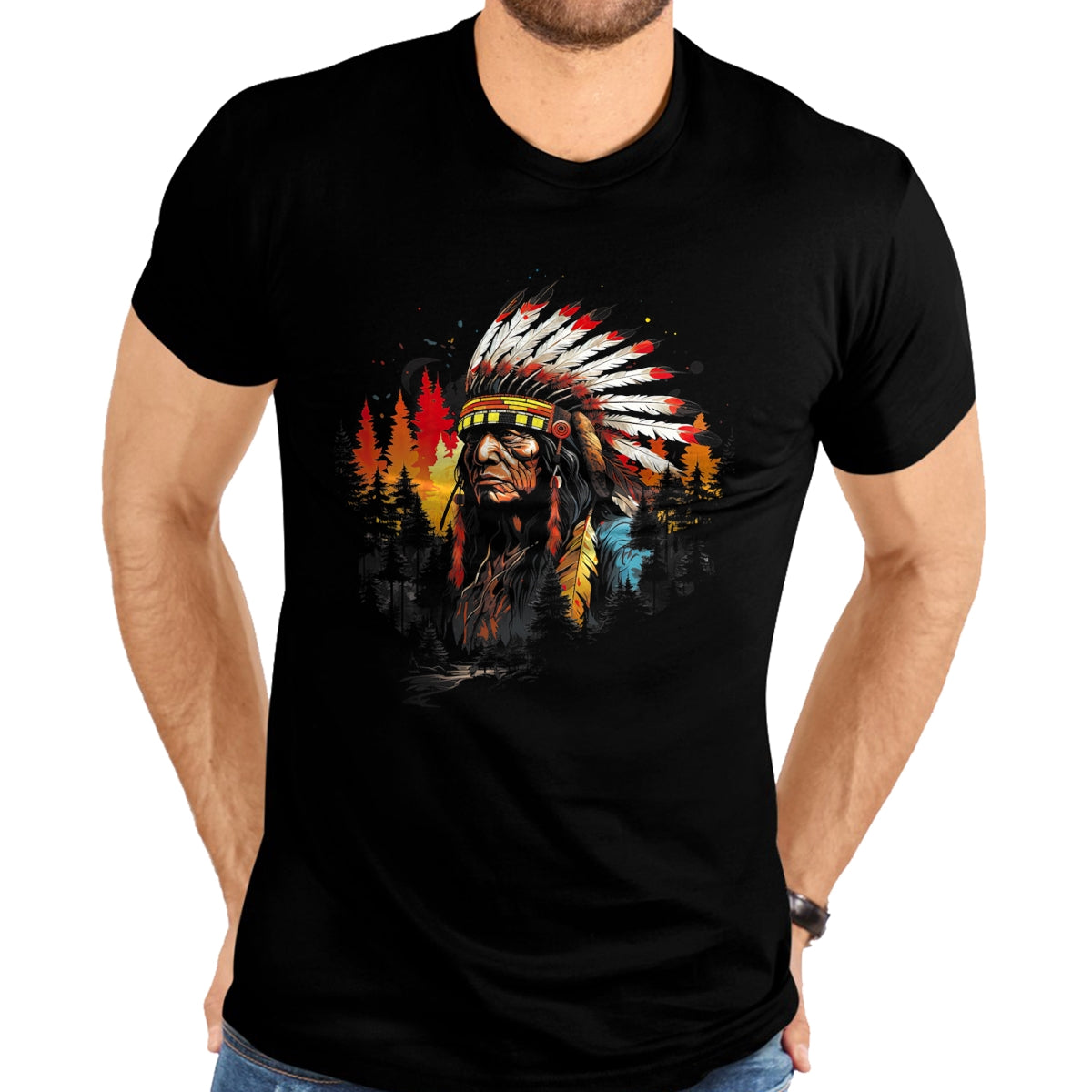 Native American T-Shirts, Vintage Native American Unisex T-Shirt/Hoodie/Sweatshirt HLT00 - Native American Chief Tribes Culture Sacred Sioux T-Shirt (2)