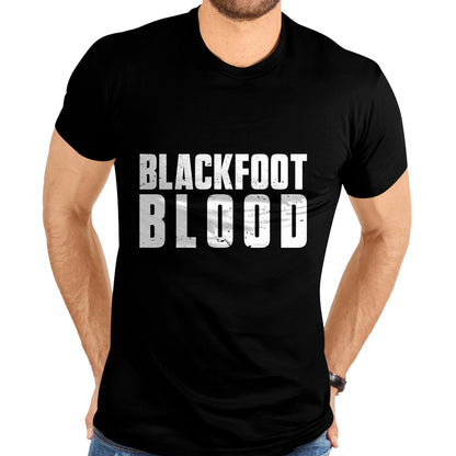 Native American T-Shirts, Vintage Native American Unisex T-Shirt/Hoodie/Sweatshirt HLT00 - American Flag - Blackfoot Blood for Proud Native American Blackfoot Tribe Long Sleeve T-Shirt