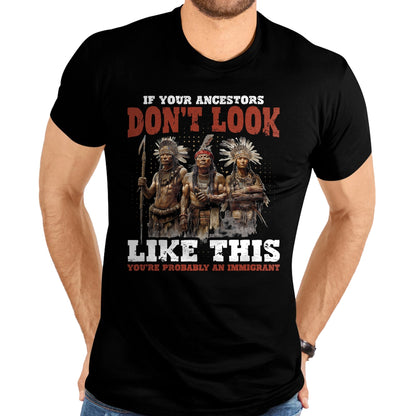 Native American T-Shirts, Vintage Native American Unisex T-Shirt/Hoodie/Sweatshirt HLT00 - American Flag - Ancestors Native American Native Tribes Pride Indigenous T-Shirt