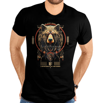 Native American T-Shirts, Vintage Native American Unisex T-Shirt/Hoodie/Sweatshirt HLT00 - American Flag - Bear Native American Mountain Forest Wildlife Bears Lover T-Shirt