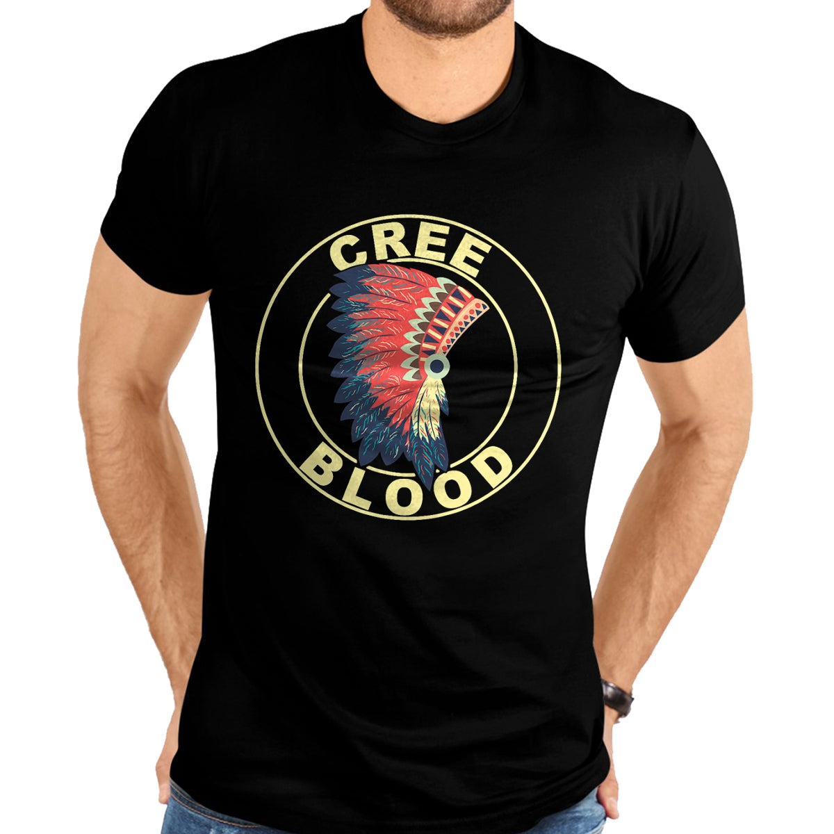 Native American T-Shirts, Vintage Native American Unisex T-Shirt/Hoodie/Sweatshirt HLT00 - American Flag - Comanche Blood Headdress Native American Comanche Tribe T-Shirt