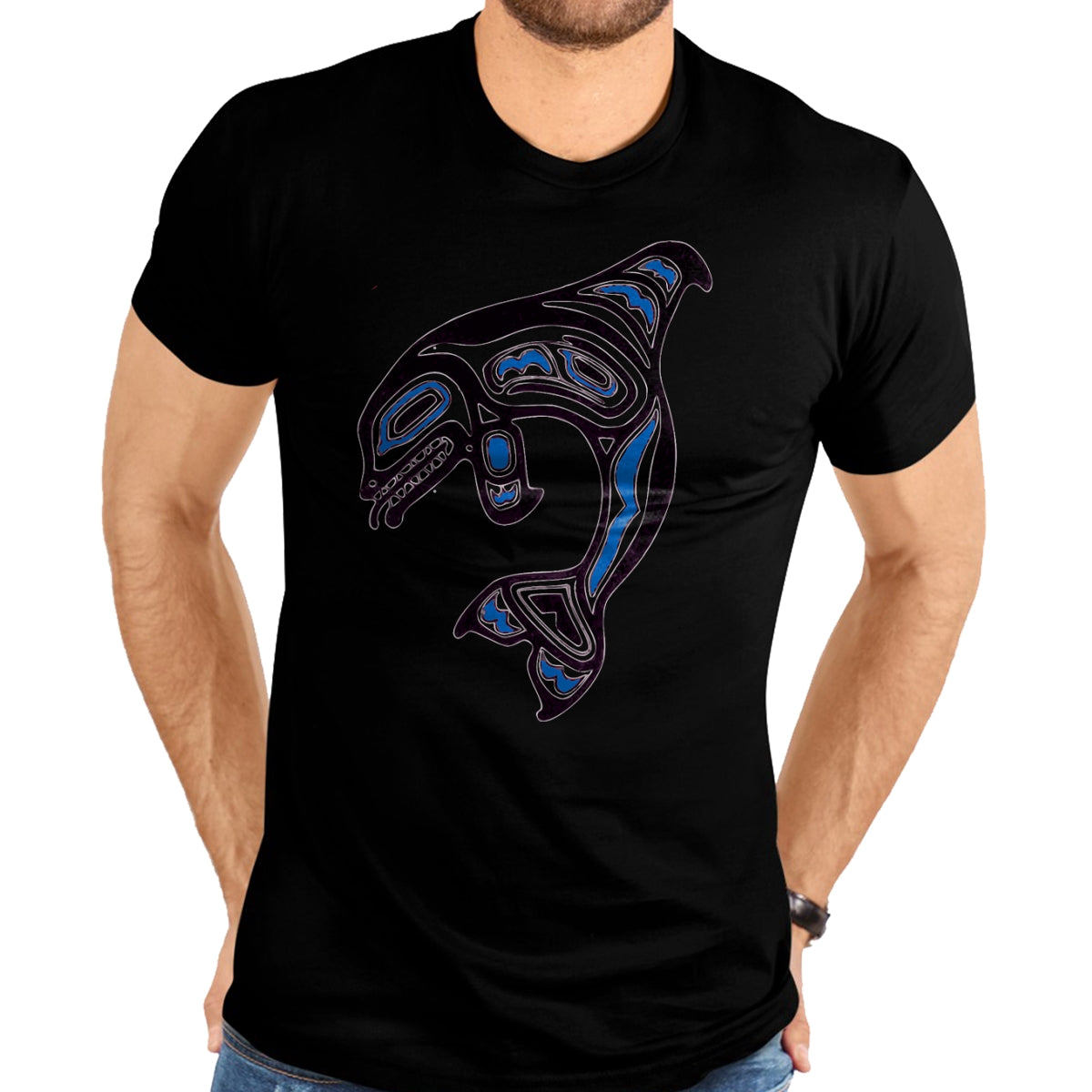 Native American T-Shirts, Vintage Native American Unisex T-Shirt/Hoodie/Sweatshirt HLT00 - Killer Whale Orca Pacific NW Native American Indian T-Shirt