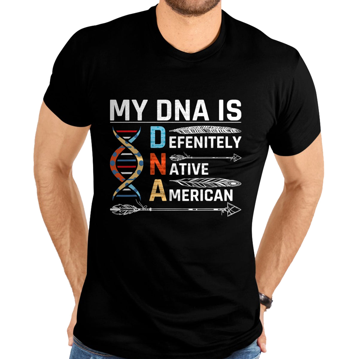 Native American T-Shirts, Vintage Native American Unisex T-Shirt/Hoodie/Sweatshirt HLT00 - Native American DNA Native Indian Pride Indigenous T-Shirt (3)