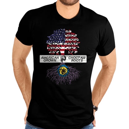 Native American T-Shirts, Vintage Native American Unisex T-Shirt/Hoodie/Sweatshirt HLT00 - American Flag - American Grown with Choctaw Roots Native American Pride Tree T-Shirt (1)