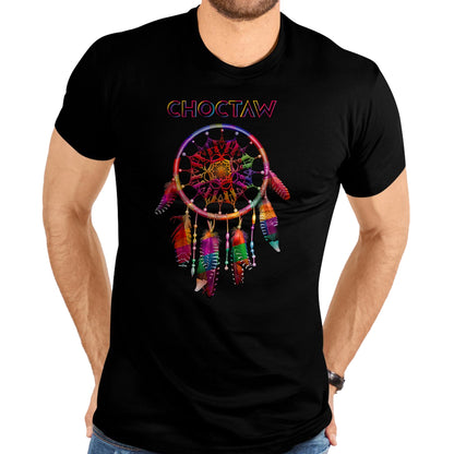 Native American T-Shirts, Vintage Native American Unisex T-Shirt/Hoodie/Sweatshirt HLT00 - American Flag - Choctaw Native American Indian Colorful Dreamcatcher Tribal T-Shirt
