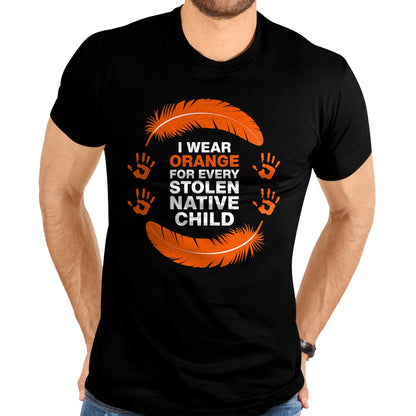 Native American T-Shirts, Vintage Native American Unisex T-Shirt/Hoodie/Sweatshirt HLT00 - American Flag - American I Wear Orange For Every Native Child Indian Pride T-Shirt