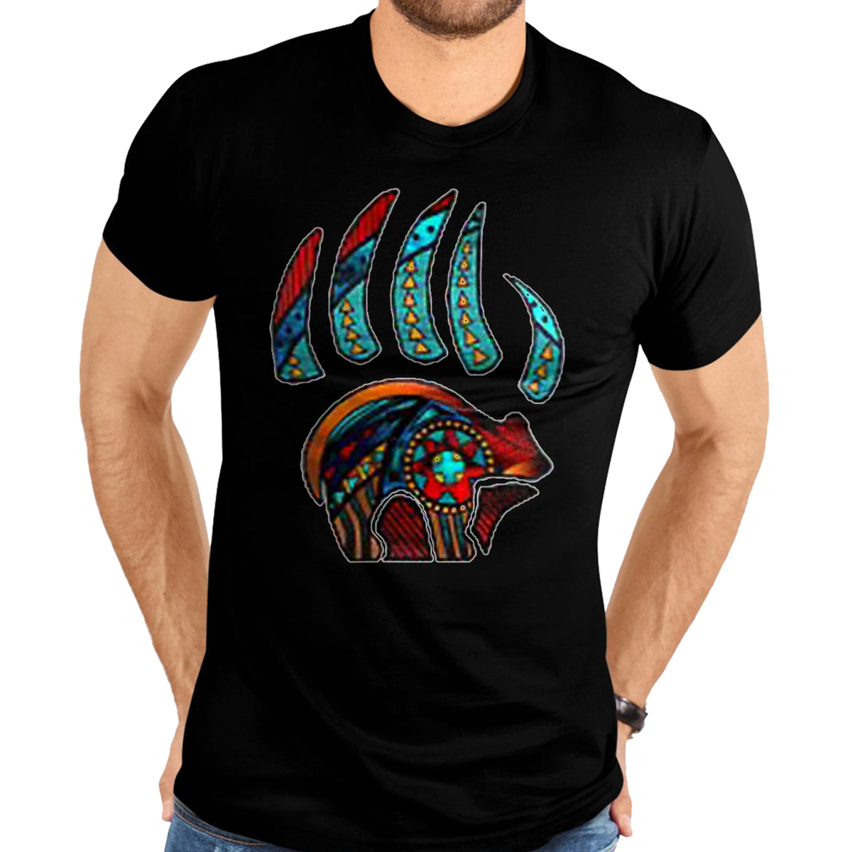 Native American T-Shirts, Vintage Native American Unisex T-Shirt/Hoodie/Sweatshirt HLT00 - Native American Bear Claw T-Shirt (1)