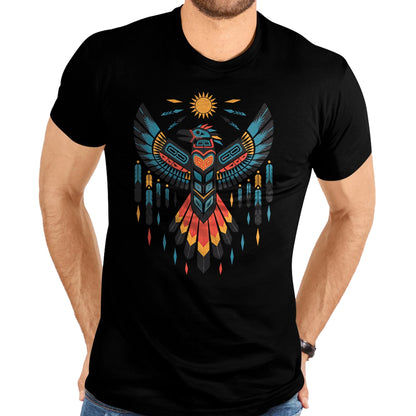 Native American T-Shirts, Vintage Native American Unisex T-Shirt/Hoodie/Sweatshirt HLT00 - North American Tribal Thunderbird Vibrant Geometric Design T-Shirt