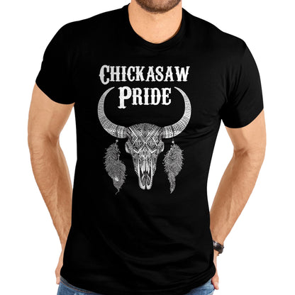 Native American T-Shirts, Vintage Native American Unisex T-Shirt/Hoodie/Sweatshirt HLT00 - American Flag - Chickasaw Pride Tribe Native American Indian Buffalo T-Shirt (1)
