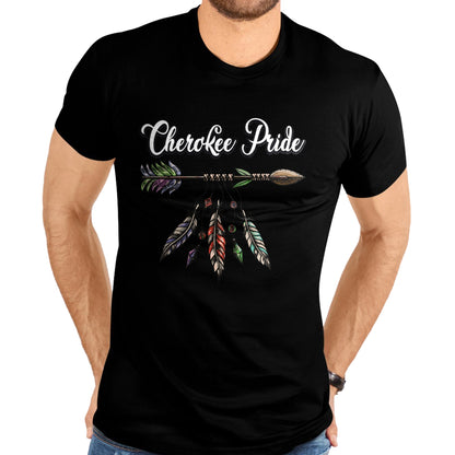 Native American T-Shirts, Vintage Native American Unisex T-Shirt/Hoodie/Sweatshirt HLT00 - American Flag - Cherokee Pride Feathers Native American Long Sleeve T-Shirt