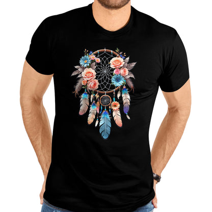 Native American T-Shirts, Vintage Native American Unisex T-Shirt/Hoodie/Sweatshirt HLT00 - American Flag - Boho Dream Catcher Native American Indian Indigenous Women T-Shirt (1)
