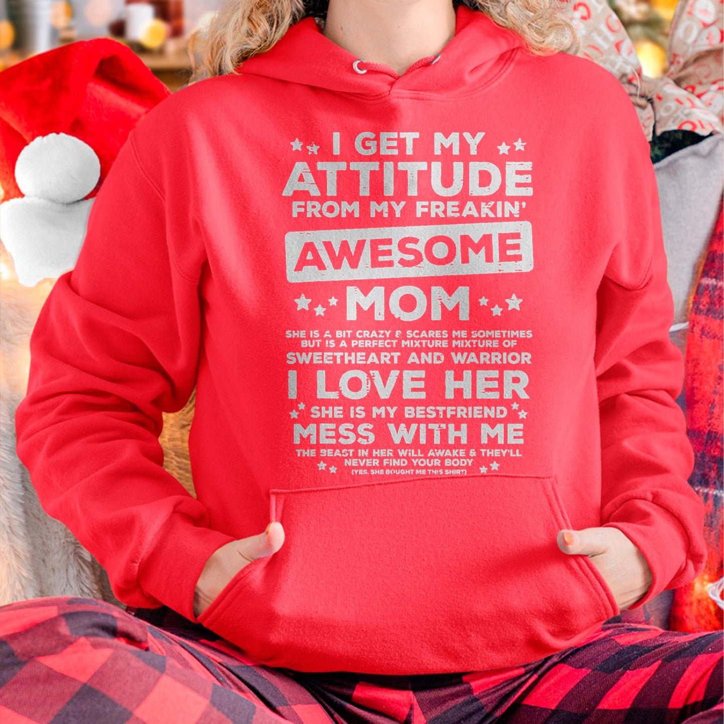 Got My Attitude From Awesome Mom Mothers Day Daughter Son T-Shirt - Gift for Daughter and Son From Mom - ebil00