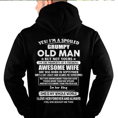 September - Yes! I'm A Spoiled Grumpy Old Man But Not Yours - Gift For Husband From Wife - DONN09 (SKU07-100-09)