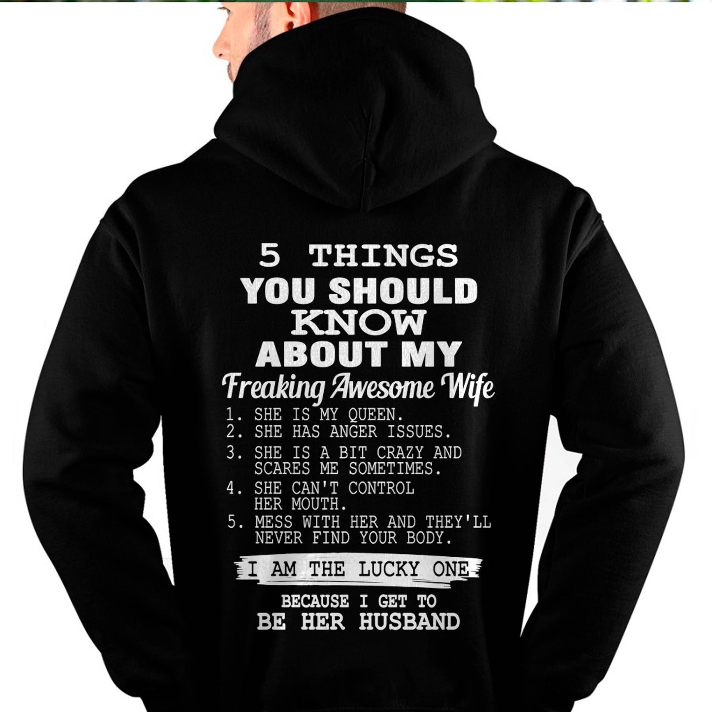 5 THINGS YOU SHOULD KNOW ABOUT MY FREAKING AWESOME WIFE - PERFECT GIFT FOR YOUR HUSBAND, BOYFRIEND - EBIL00 (SKU12-299)
