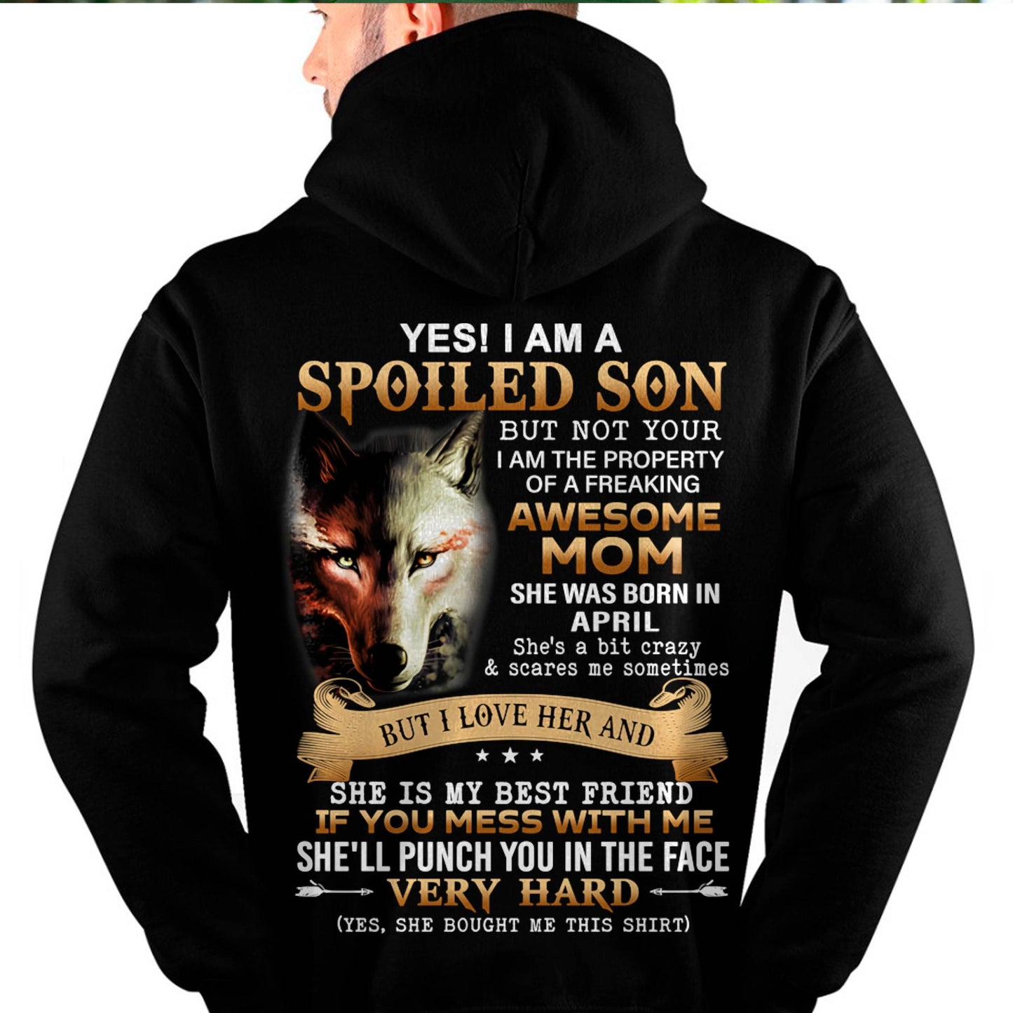 April - Lucky Son of Awesome Mom - Perfect Gift for Son From Mom - EBIL04 (SKU10-128-04)