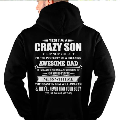 YES! I'M A CRAZY SON - GIFT FOR SON FROM DAD - DONN00 (SKU07-52-00)