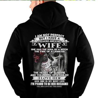 I Am Not Perfect But I Have A Freaking Awesome Wife - Gift For Husband From Wife - DONN00 (SKU06-31-00)