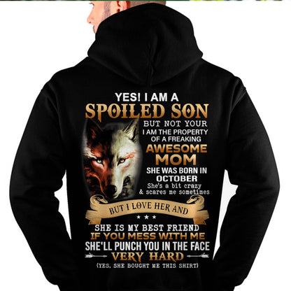 October - Lucky Son of Awesome Mom - Perfect Gift for Son From Mom - EBIL10 (SKU10-128-10)