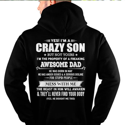 MAY - YES! I'M A CRAZY SON - GIFT FOR SON FROM DAD - DONN05 (SKU07-52-05)