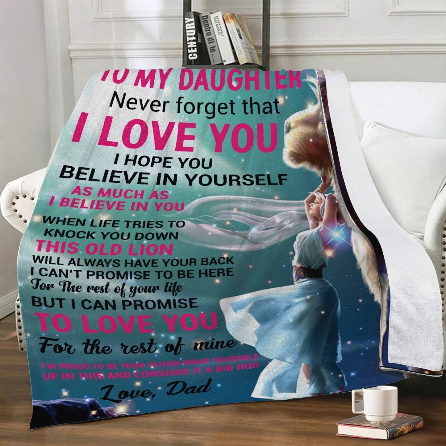 Daughter Never Forget Blanket - from dad (SKUB07-27)