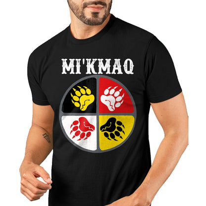 Native American T-Shirts, Vintage Native American Unisex T-Shirt/Hoodie/Sweatshirt HLT00 - Micmac Mi'kmaq Nation Native American Medicine Wheel T-Shirt