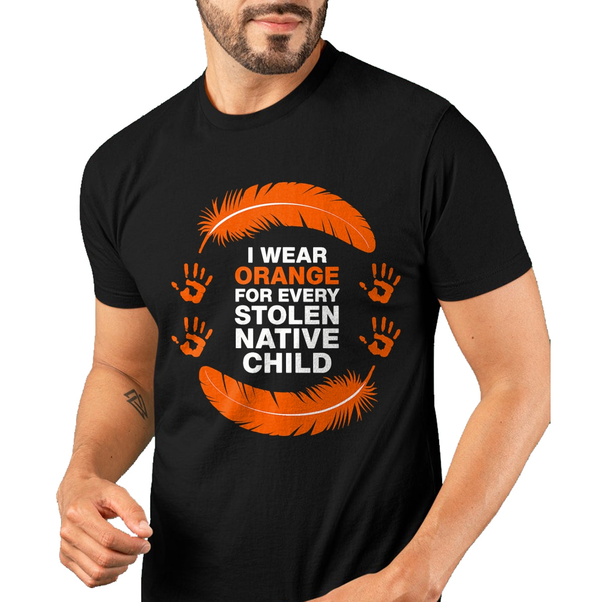 Native American T-Shirts, Vintage Native American Unisex T-Shirt/Hoodie/Sweatshirt HLT00 - American Flag - American I Wear Orange For Every Native Child Indian Pride T-Shirt