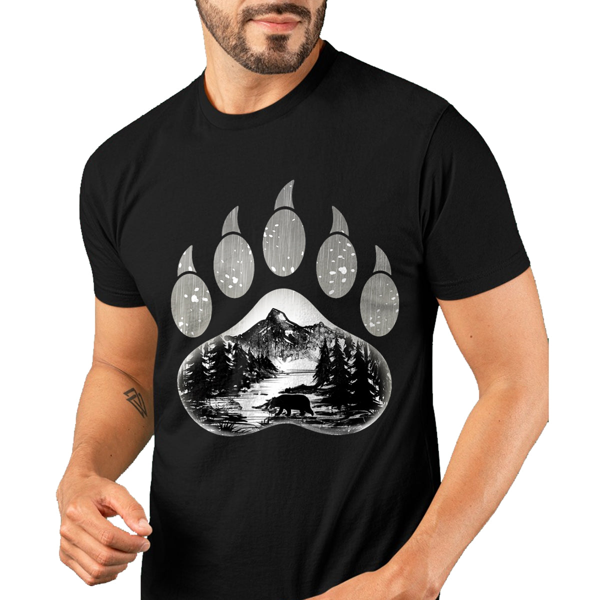Native American T-Shirts, Vintage Native American Unisex T-Shirt/Hoodie/Sweatshirt HLT00 - Native American Indian Bear Claws Funny Mountain Animal Gift T-Shirt (1)