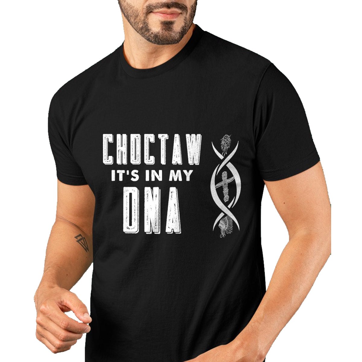 Native American T-Shirts, Vintage Native American Unisex T-Shirt/Hoodie/Sweatshirt HLT00 - American Flag - Choctaw Native American DNA Roots Indian Pride T-Shirt (1)