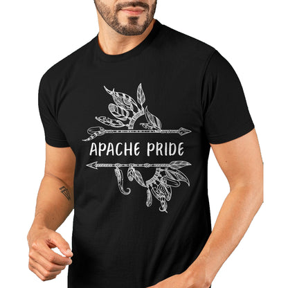 Native American T-Shirts, Vintage Native American Unisex T-Shirt/Hoodie/Sweatshirt HLT00 - American Flag - Apache Pride Indian Native American Roots T-Shirt (1)