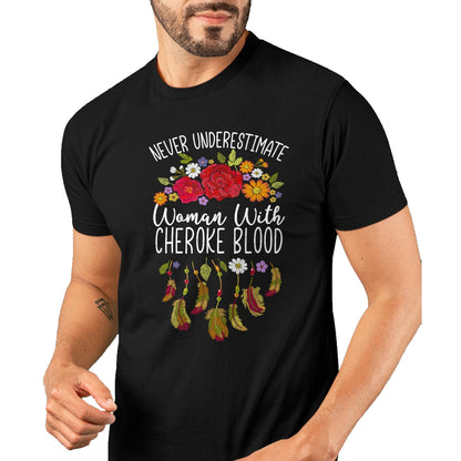 Native American T-Shirts, Vintage Native American Unisex T-Shirt/Hoodie/Sweatshirt HLT00 - American Flag - Cherokee Native American women T-Shirt (1)