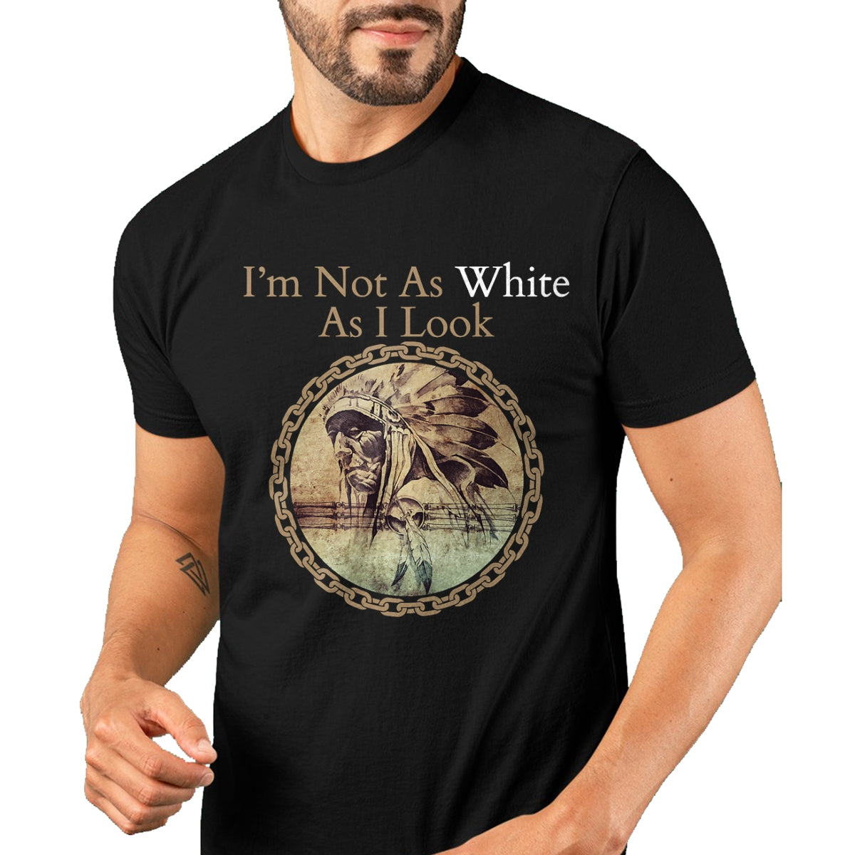 Native American T-Shirts, Vintage Native American Unisex T-Shirt/Hoodie/Sweatshirt HLT00 - I'm Not As White As I Look, Native American Heritage Day T-Shirt (1)