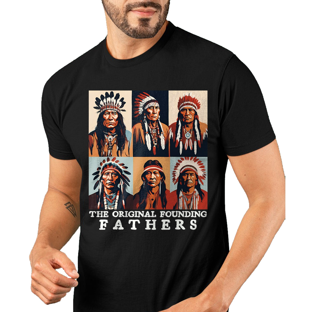 Native American T-Shirts, Vintage Native American Unisex T-Shirt/Hoodie/Sweatshirt HLT00 - The Original Founding Fathers Native American T-Shirt (1)
