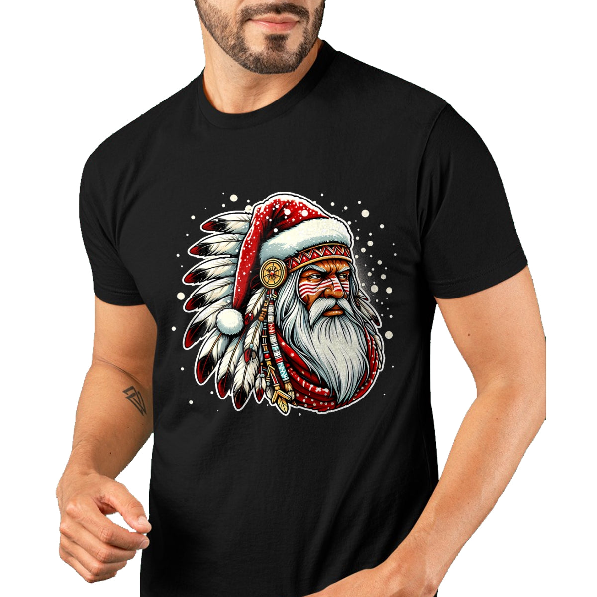Native American T-Shirts, Vintage Native American Unisex T-Shirt/Hoodie/Sweatshirt HLT00 - Native American Santa Claus Christmas Santa Xmas T-Shirt (2)