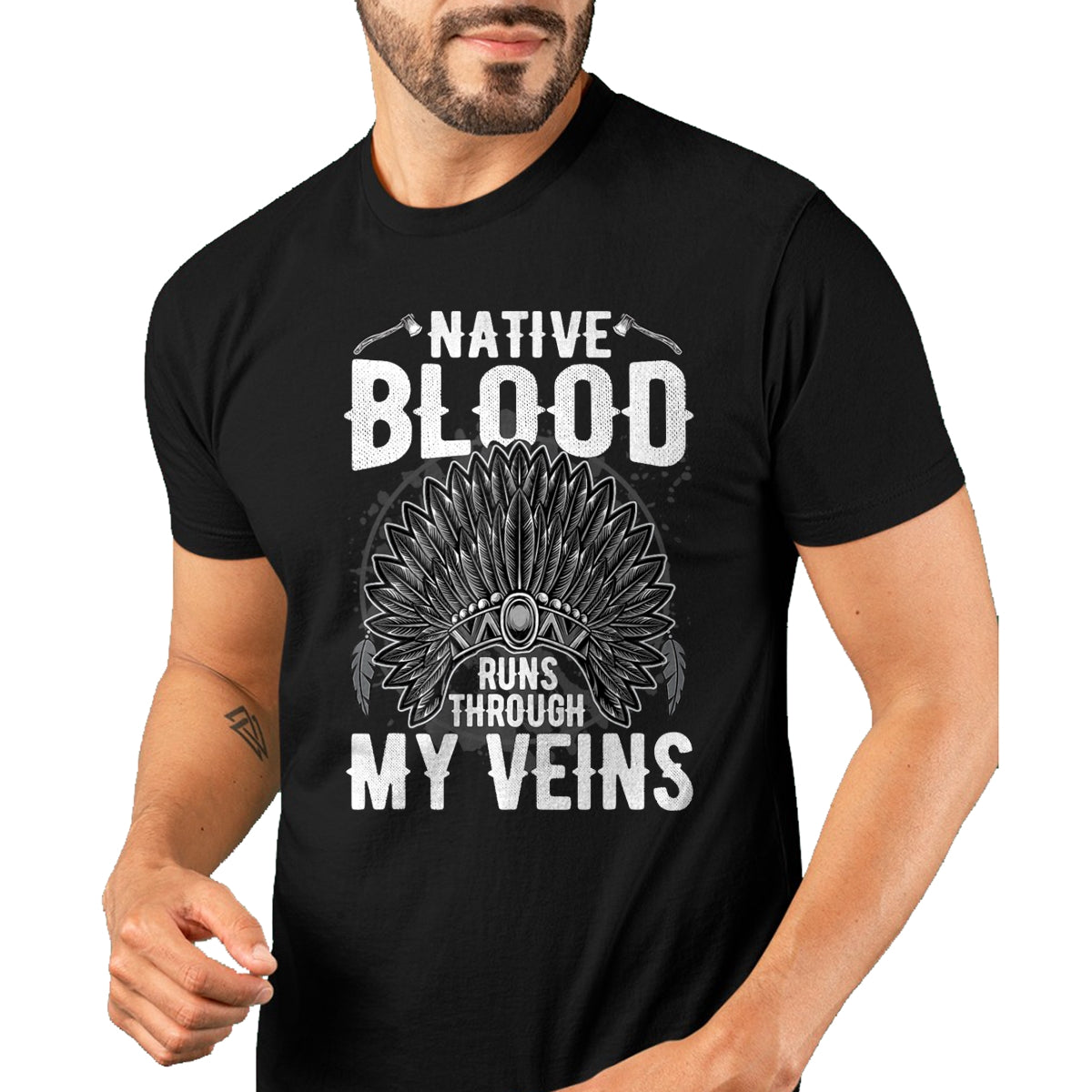 Native American T-Shirts, Vintage Native American Unisex T-Shirt/Hoodie/Sweatshirt HLT00 - Native American Blood Pride T-Shirt