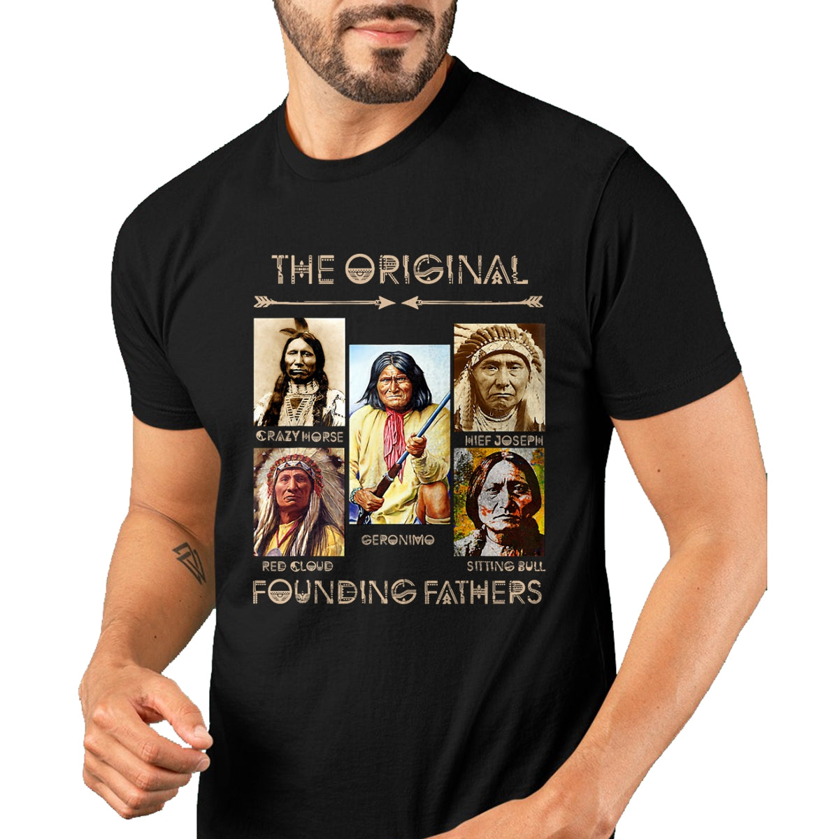 Native American T-Shirts, Vintage Native American Unisex T-Shirt/Hoodie/Sweatshirt HLT00 - The Original Founding Fathers Native American Themed T-Shirt (1)