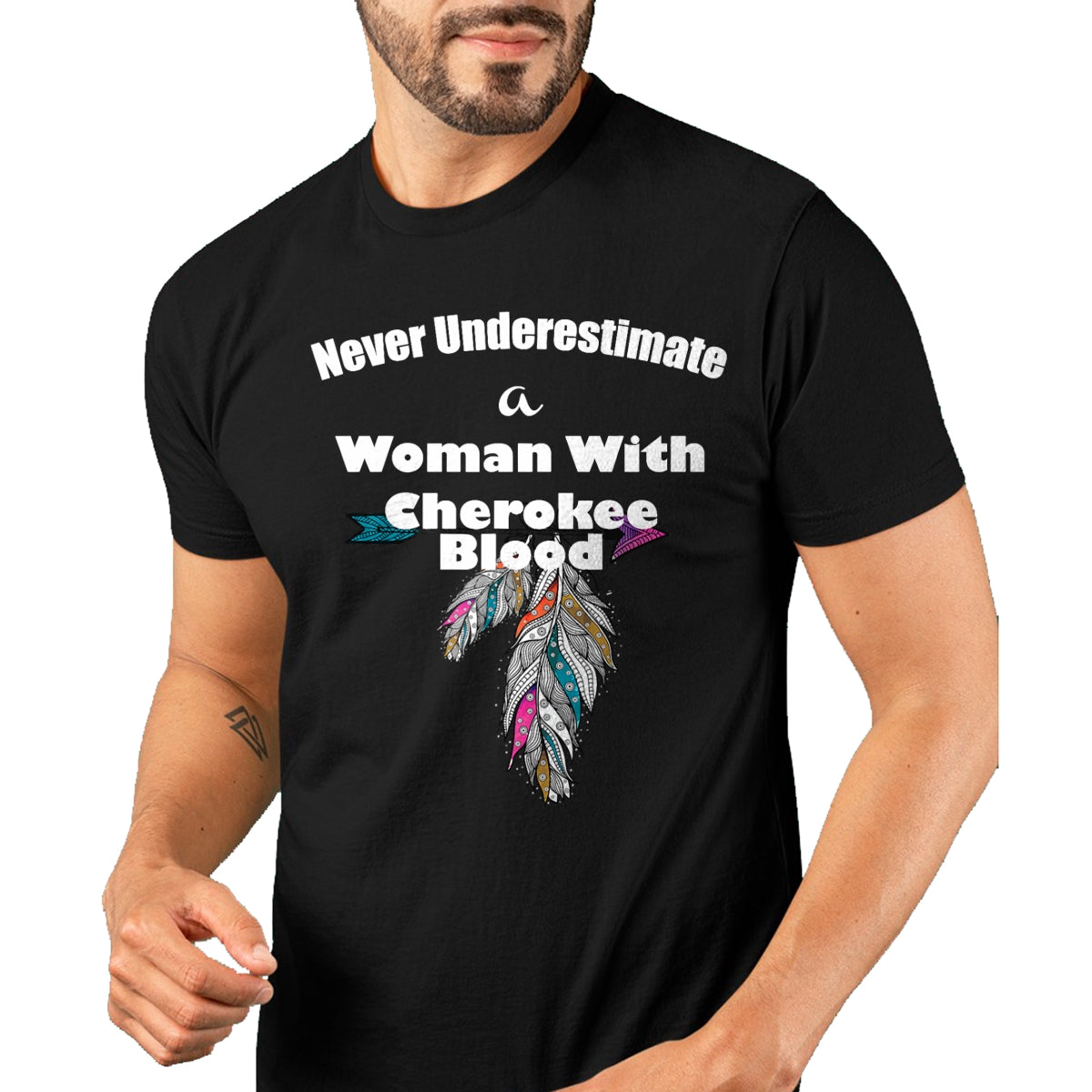 Native American T-Shirts, Vintage Native American Unisex T-Shirt/Hoodie/Sweatshirt HLT00 - American Flag - Cherokee Native American T-Shirt (1)