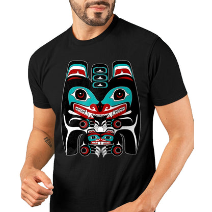 Native American T-Shirts, Vintage Native American Unisex T-Shirt/Hoodie/Sweatshirt HLT00 - Indigenous Alaska Native American Art Style Bear & Beaver T-Shirt