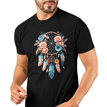 Native American T-Shirts, Vintage Native American Unisex T-Shirt/Hoodie/Sweatshirt HLT00 - American Flag - Boho Dream Catcher Native American Indian Indigenous Women T-Shirt (1)