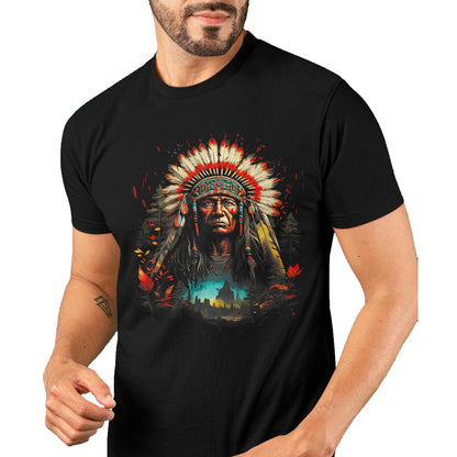 Native American T-Shirts, Vintage Native American Unisex T-Shirt/Hoodie/Sweatshirt HLT00 - Native American Chief Tribes Culture Sacred Sioux T-Shirt (1)