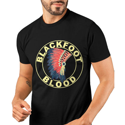 Native American T-Shirts, Vintage Native American Unisex T-Shirt/Hoodie/Sweatshirt HLT00 - American Flag - Blackfoot Blood Native American Headdress Blackfoot Tribe T-Shirt