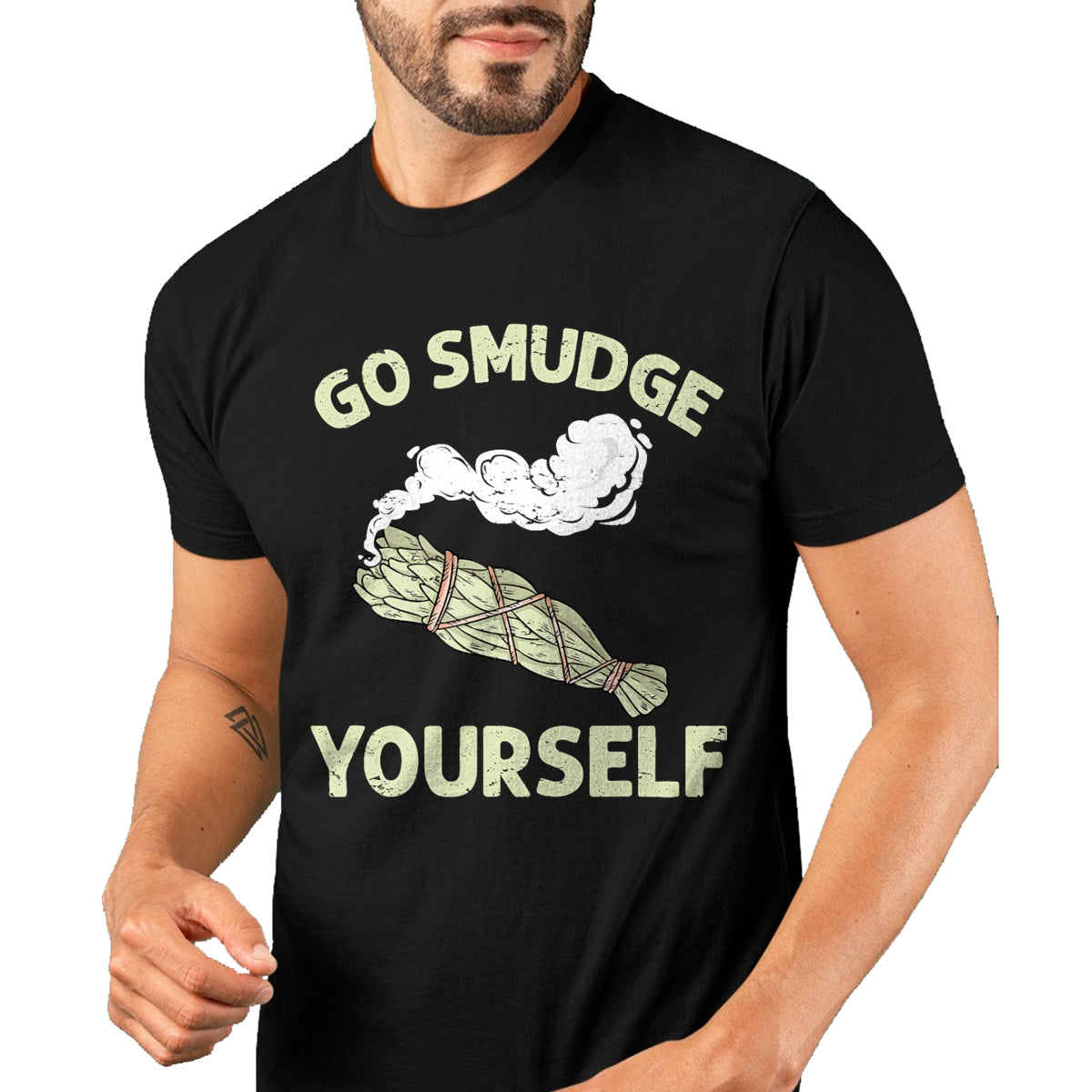 Native American T-Shirts, Vintage Native American Unisex T-Shirt/Hoodie/Sweatshirt HLT00 - Go Smudge Yourself Native American Funny Smudging Feather T-Shirt (3)
