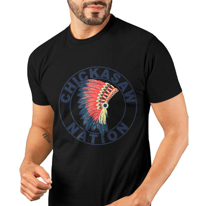 Native American T-Shirts, Vintage Native American Unisex T-Shirt/Hoodie/Sweatshirt HLT00 - American Flag - Chickasaw Nation Headdress Native American Chickasaw Tribe T-Shirt