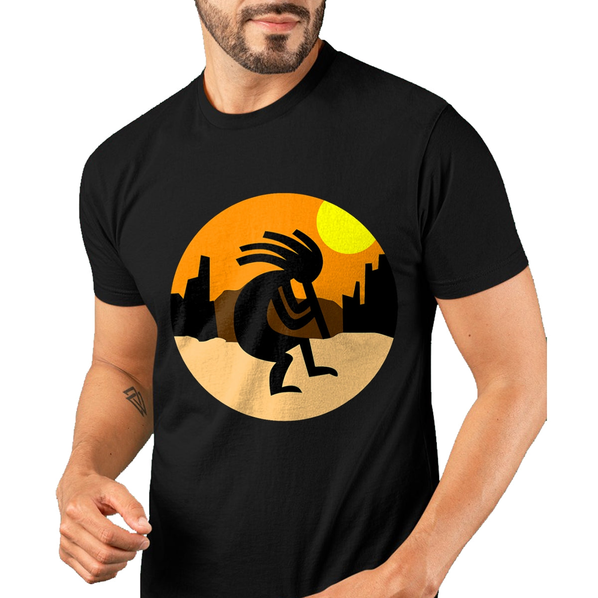 Native American T-Shirts, Vintage Native American Unisex T-Shirt/Hoodie/Sweatshirt HLT00 - Kokopelli Native American Sunset T-Shirt T-Shirt
