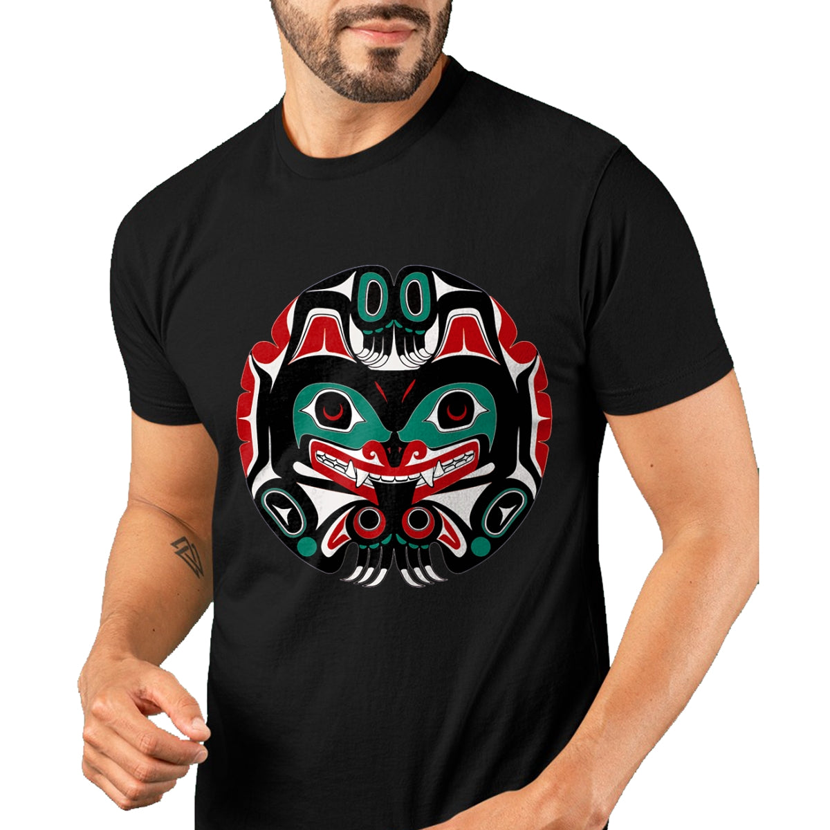 Native American T-Shirts, Vintage Native American Unisex T-Shirt/Hoodie/Sweatshirt HLT00 - Alaska Native American Art Tlingit Eagle Tribal Bear Clan T-Shirt (1)