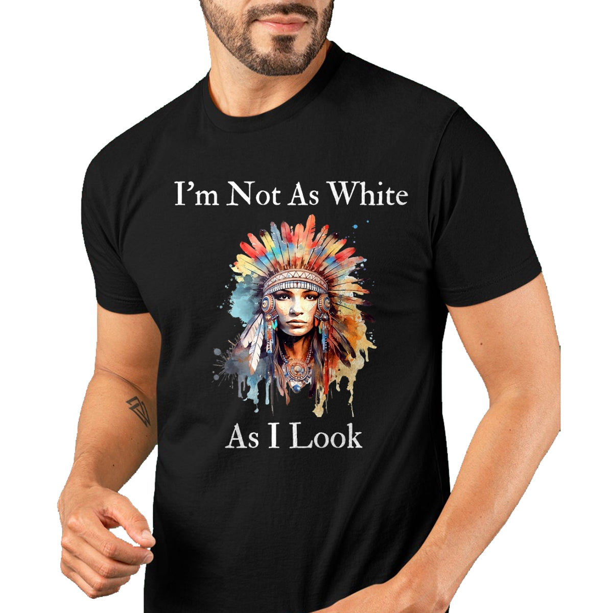 Native American T-Shirts, Vintage Native American Unisex T-Shirt/Hoodie/Sweatshirt HLT00 - Native American Indian Im Not As White As I Look Women Men T-Shirt