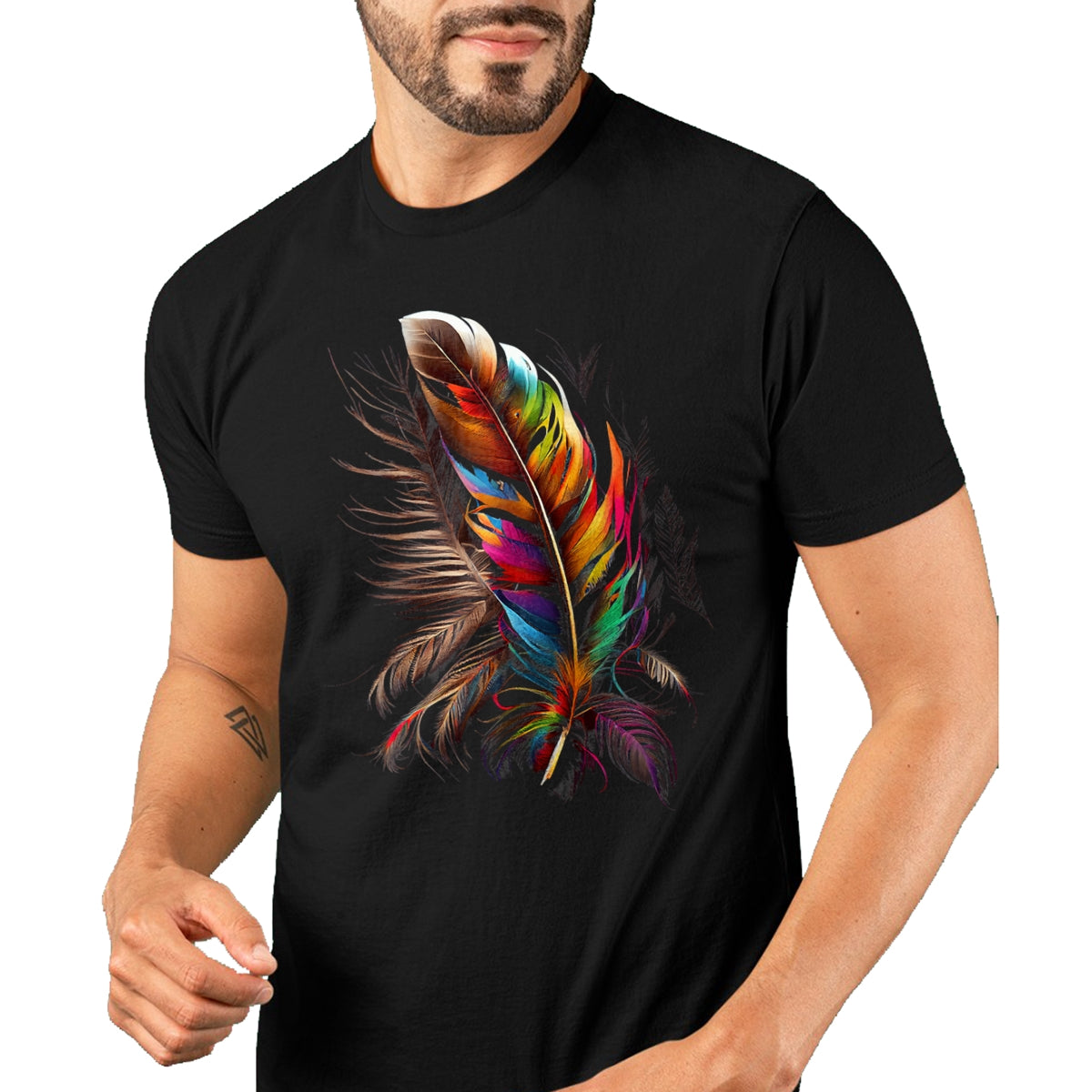 Native American T-Shirts, Vintage Native American Unisex T-Shirt/Hoodie/Sweatshirt HLT00 - Feather Southwest Native American Indian Tribal Art Graphic T-Shirt (1)
